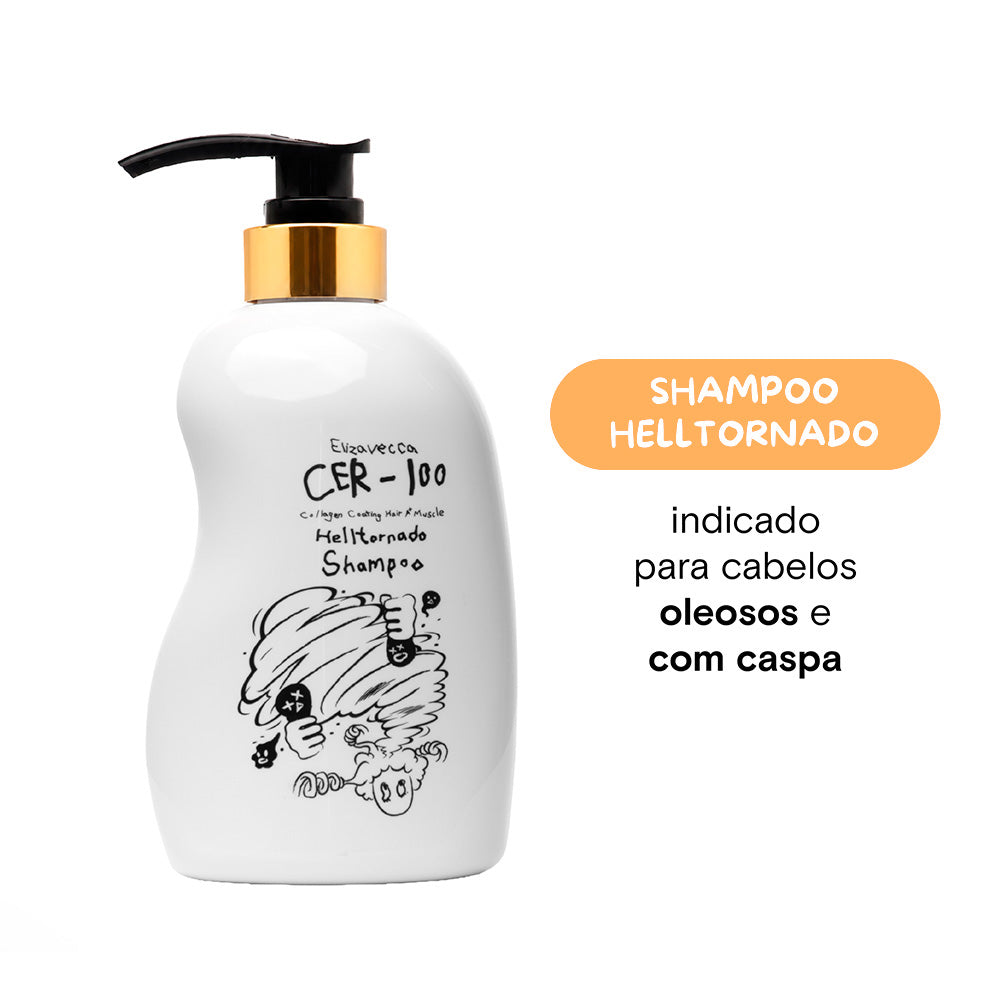 CER-100 Shampoo para Couro Cabeludo - Collagen Hair A+ Muscle Helltornado Shampoo 500ml